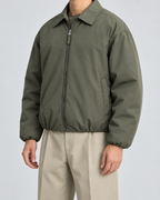 Men's Insulated Blouson Jacket - Turn-Down Collar Relaxed Fit