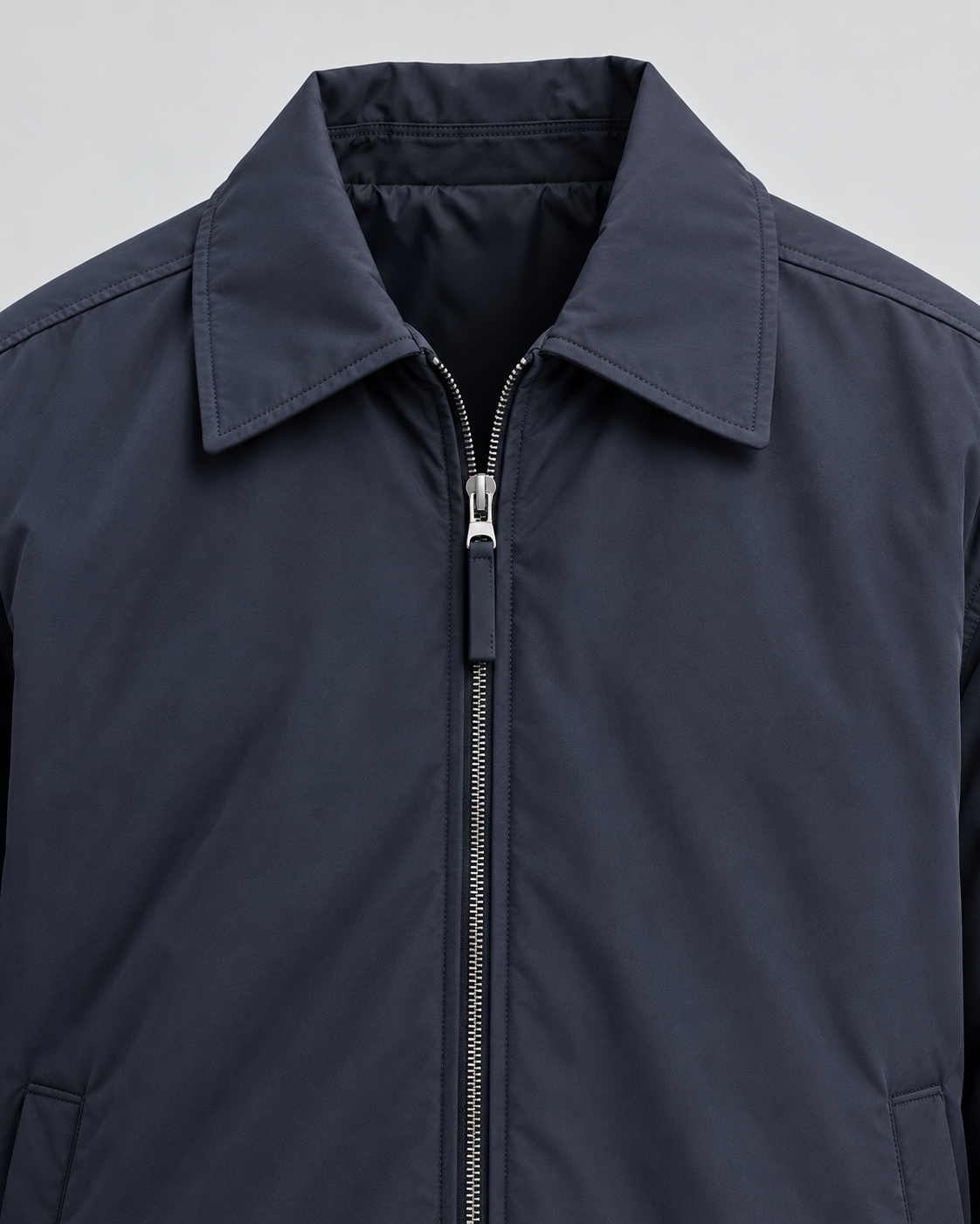 Men's Insulated Blouson Jacket - Turn-Down Collar Relaxed Fit