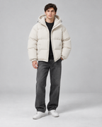 Men's Insulated Puffer Jacket - Hooded Relaxed Fit