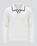 Men's Johnny Collar Polo Sweater - Rib-Knit Regular Fit