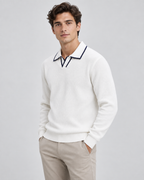 Men's Johnny Collar Polo Sweater - Rib-Knit Regular Fit