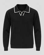 Men's Johnny Collar Polo Sweater - Rib-Knit Regular Fit
