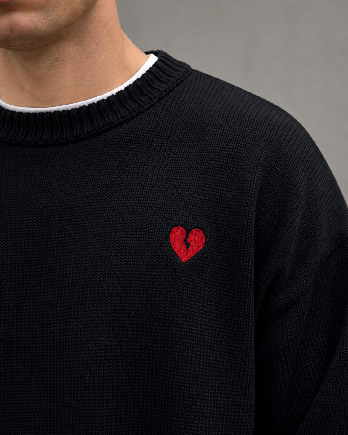 Men's Knit Sweater - Broken Heart Streetwear Fit