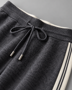 Men's Knit Tracksuit - Zip Hoodie & Striped Pants