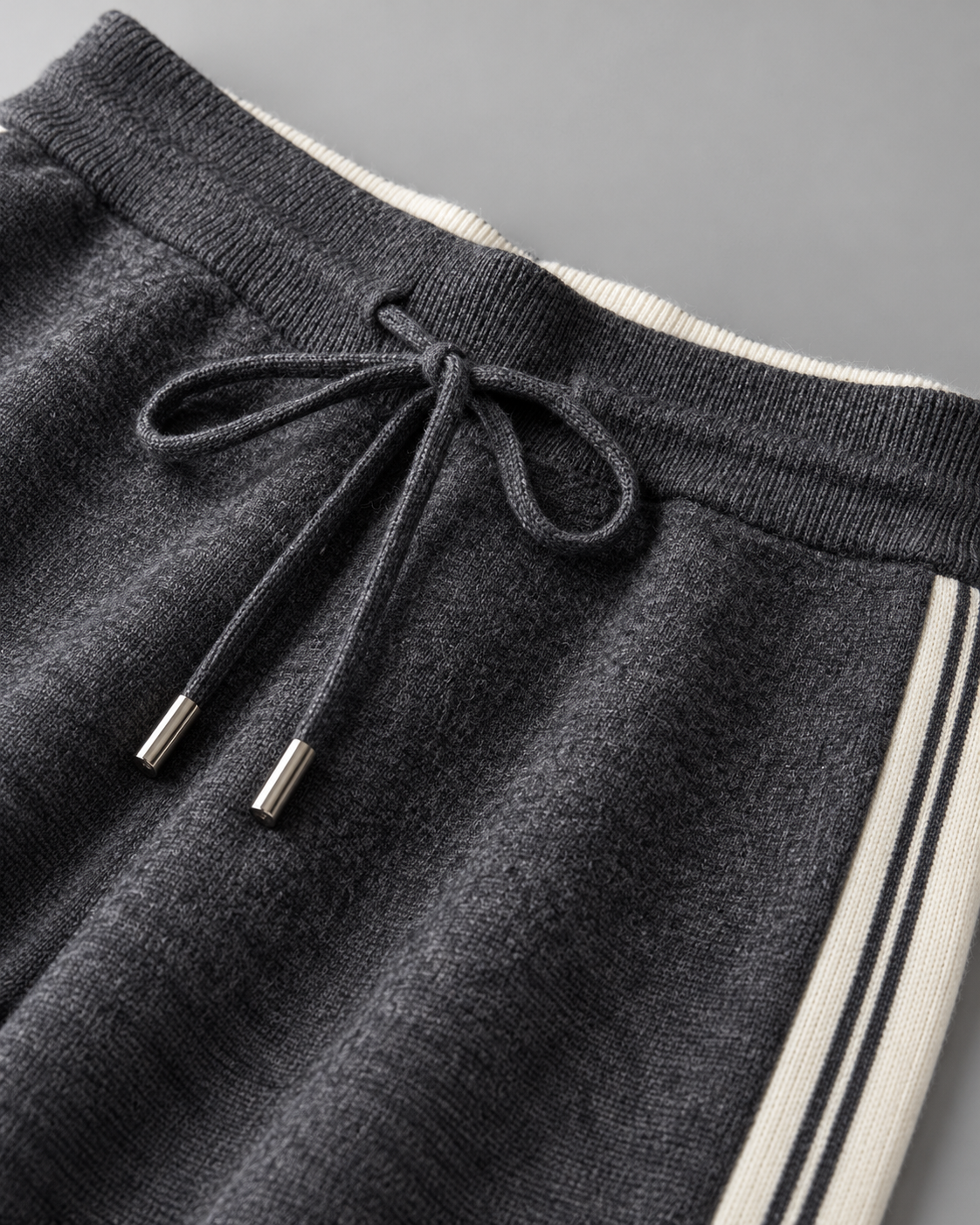Men's Knit Tracksuit - Zip Hoodie & Striped Pants