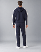 Men's Knit Tracksuit - Zip Hoodie & Striped Pants