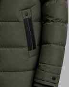 Men's Long Quilted Parka - Hooded Insulated Design