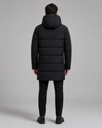 Men's Long Quilted Parka - Hooded Insulated Design