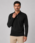 Men's Long Sleeve Jersey Polo Shirt