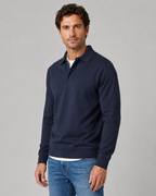 Men's Long-Sleeve Polo Sweatshirt Collared Button Neck