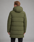 Men's Longline Hooded Puffer Coat Padded Mid-Length