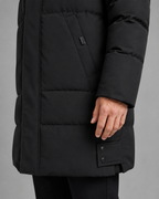 Men's Longline Hooded Puffer Coat Padded Mid-Length