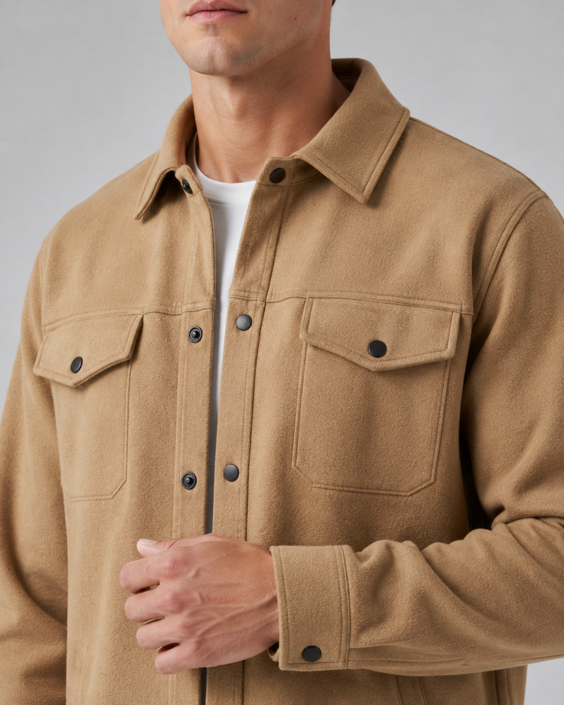 Men's Overshirt & Pants Set - Relaxed Drawstring Fit