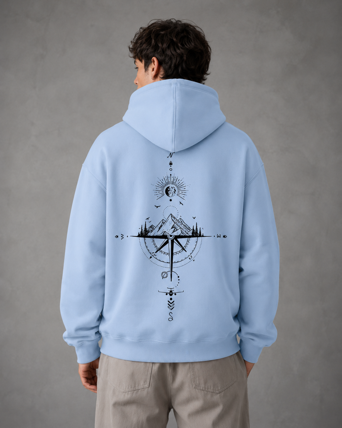 Men's Oversized Graphic Hoodie - Front & Back Print