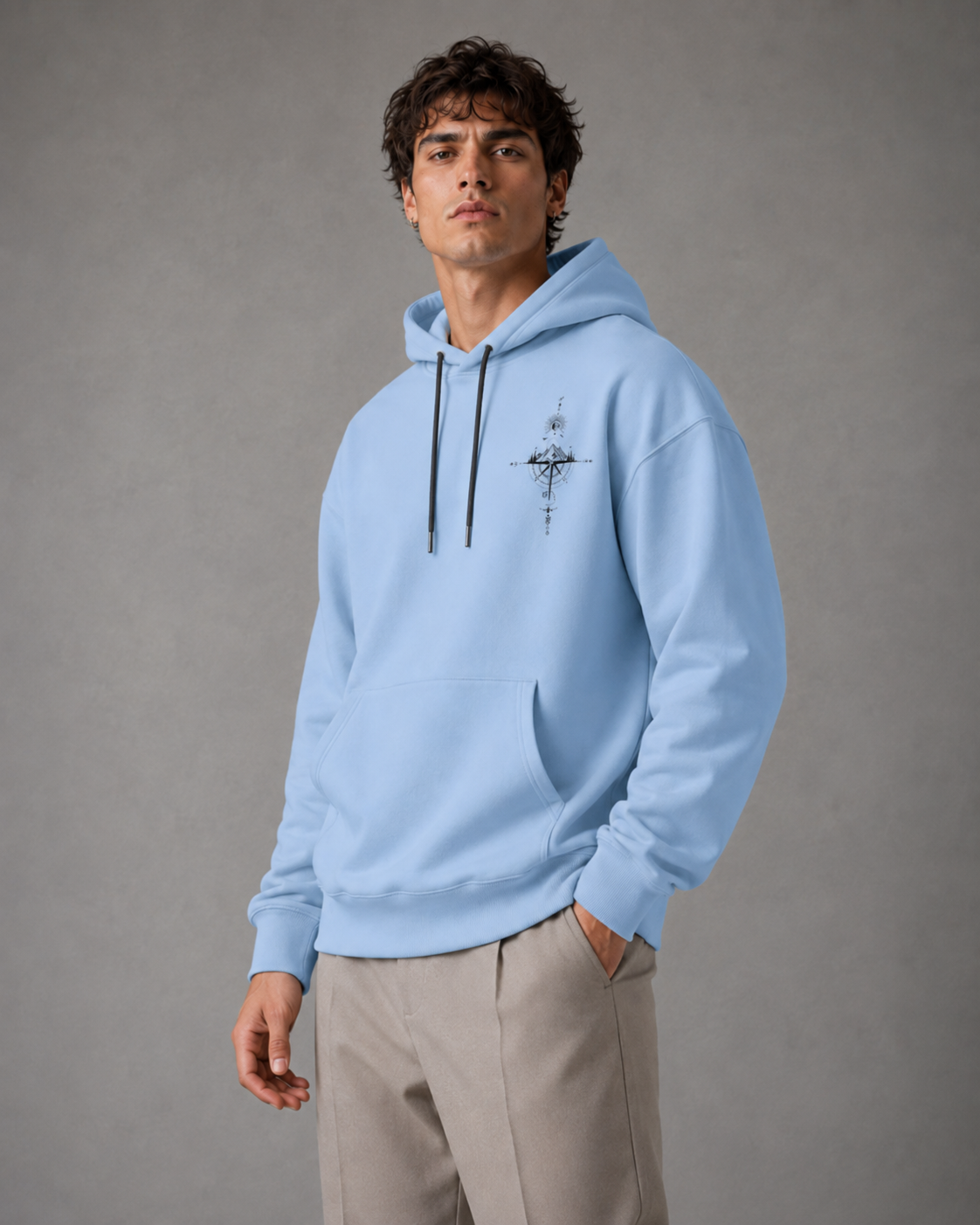 Men's Oversized Graphic Hoodie - Front & Back Print