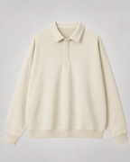 Men's Oversized Polo Sweatshirt Dropped Shoulder