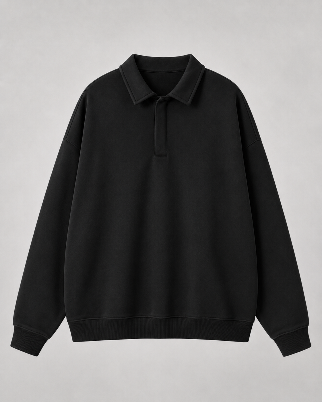 Men's Oversized Polo Sweatshirt Dropped Shoulder