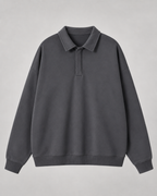 Men's Oversized Polo Sweatshirt Dropped Shoulder