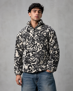 Men's Paisley Quarter-Zip Pullover - Streetwear Fit
