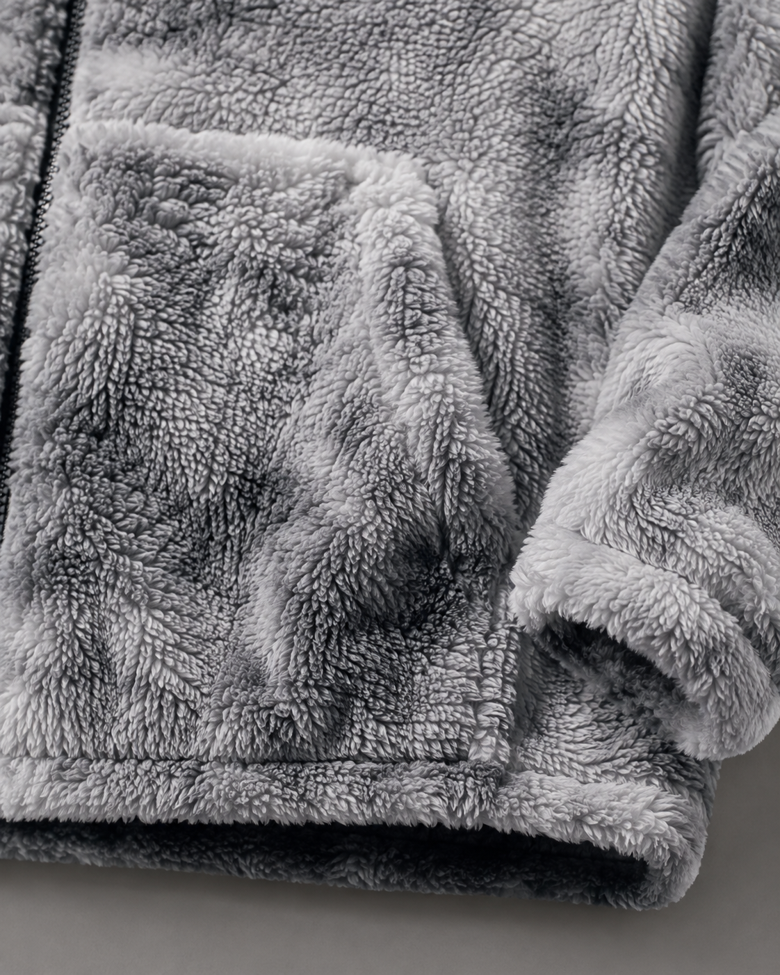 Men's Plush Hooded Zip Jacket - Streetwear Fit