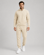 Men's Quarter-Zip Tracksuit Set - Tapered Joggers