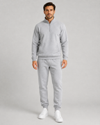 Men's Quarter-Zip Tracksuit Set - Tapered Joggers