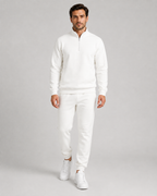 Men's Quarter-Zip Tracksuit Set - Tapered Joggers