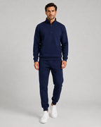 Men's Quarter-Zip Tracksuit Set - Tapered Joggers