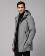Men's Quilted Insulated Parka with Drawcord Hood