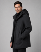 Men's Quilted Insulated Parka with Drawcord Hood