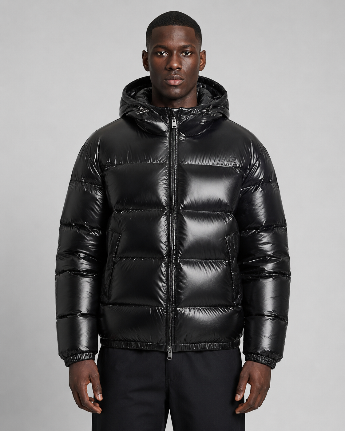 Men's Quilted Puffer Jacket with Hood