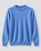 Men's Ribbed-Cuff Wool Sweater - Crew Neck Long Sleeve