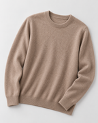 Men's Ribbed-Cuff Wool Sweater - Crew Neck Long Sleeve