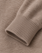 Men's Ribbed-Cuff Wool Sweater - Crew Neck Long Sleeve