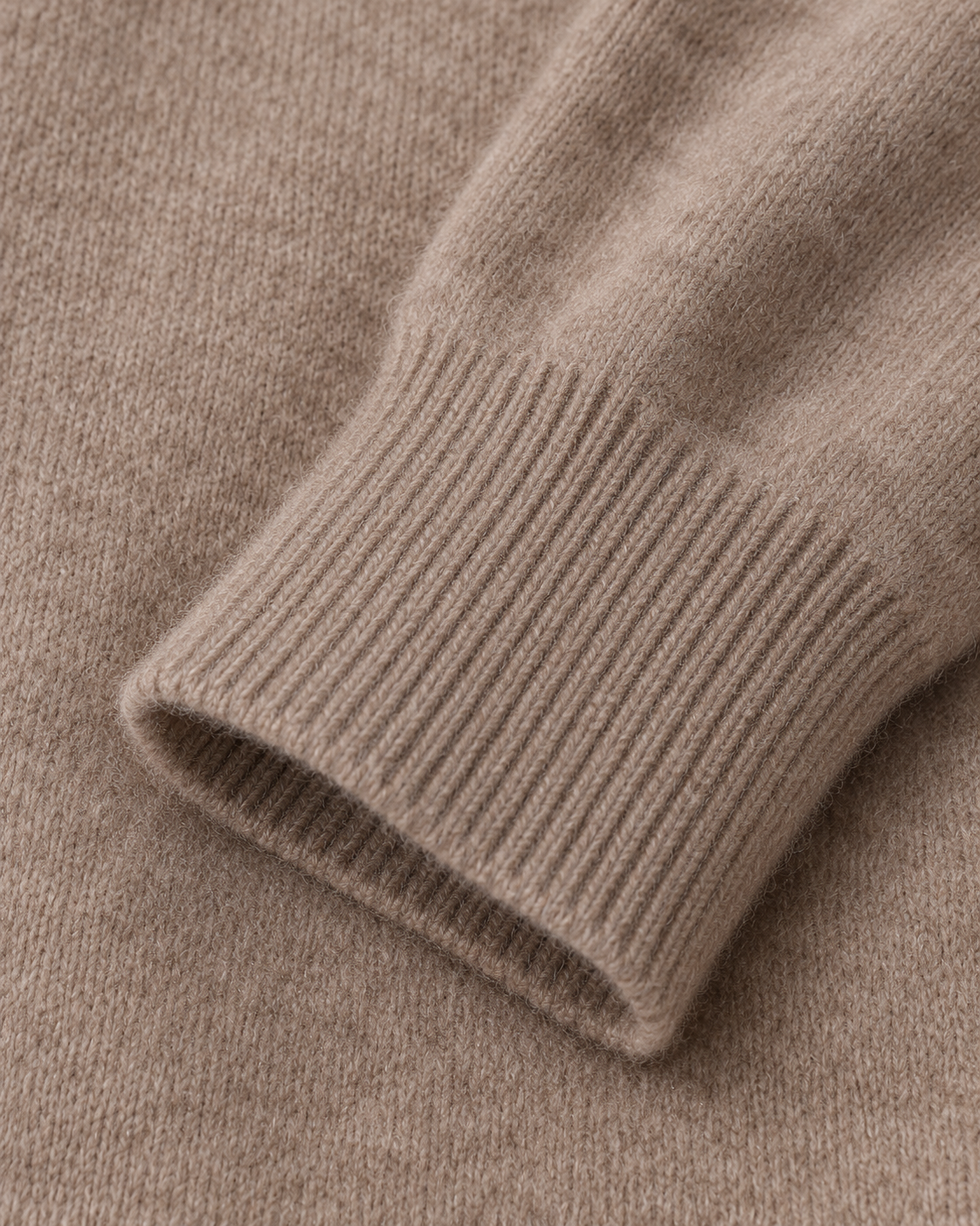 Men's Ribbed-Cuff Wool Sweater - Crew Neck Long Sleeve