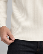Men's Ribbed Henley Sweater - Button Placket Raglan Sleeve