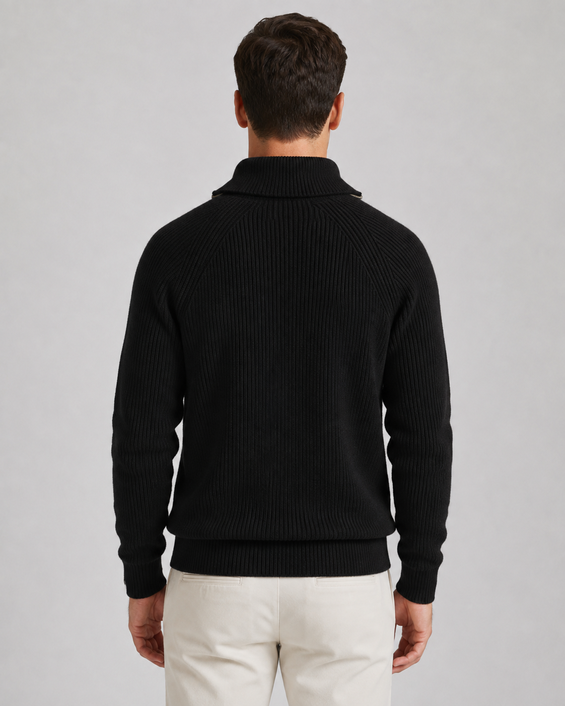 Men's Ribbed Quarter-Zip Sweater