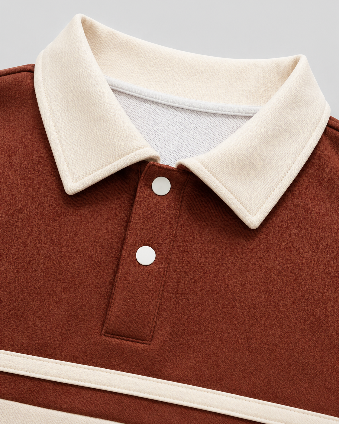 Men's Rugby Polo Sweater - Color Block Long Sleeve Relaxed Fit