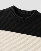 Men's Rugby Stripe Crew Neck Sweater - Relaxed Fit