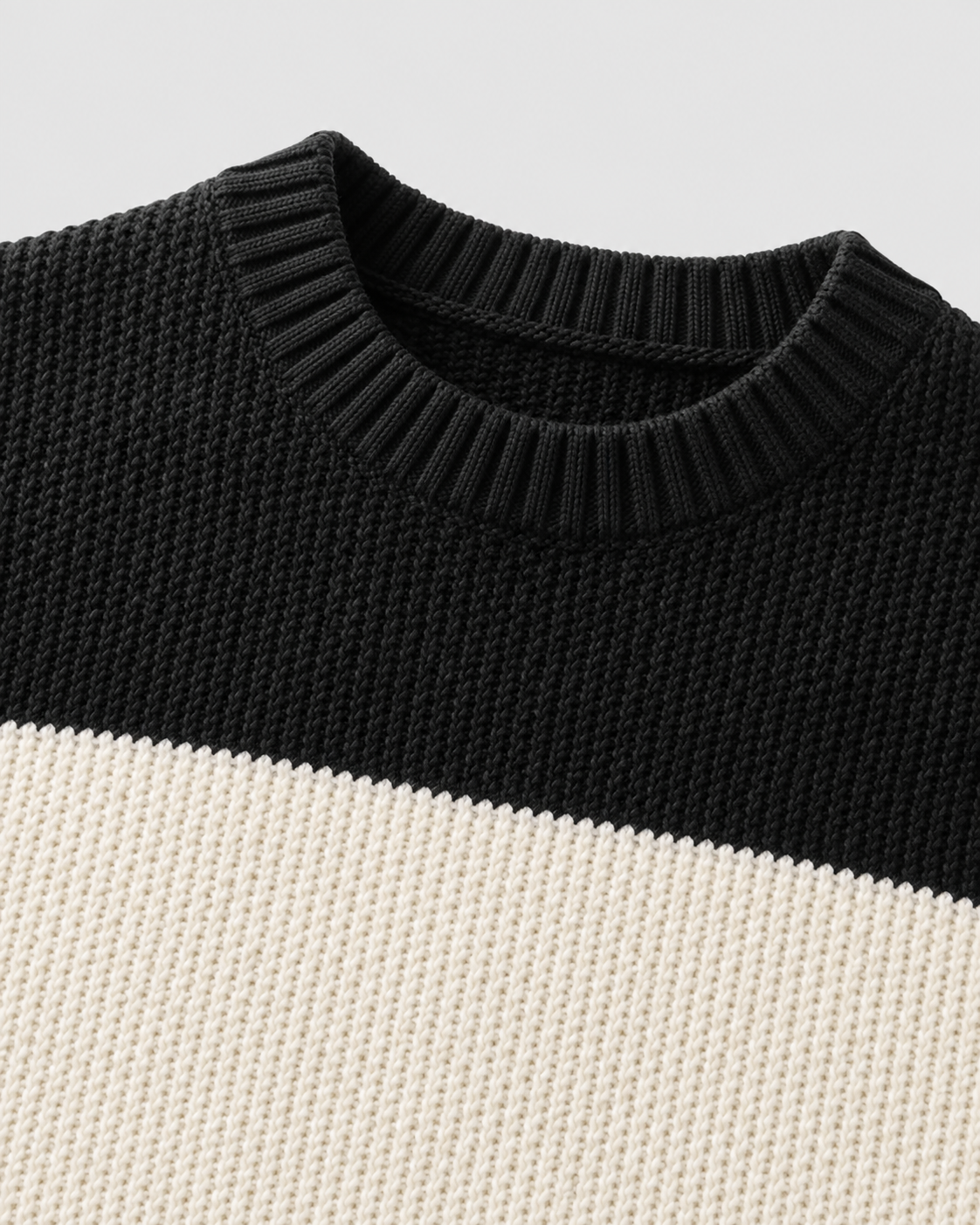 Men's Rugby Stripe Crew Neck Sweater - Relaxed Fit