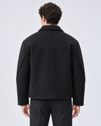 Men's Short Wool Jacket - Full Zip Boxy Fit