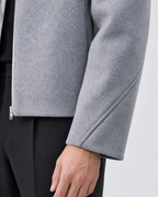 Men's Short Wool Jacket - Full Zip Boxy Fit
