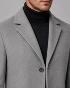 Men's Single-Breasted Wool Coat Notch Lapel Tailored