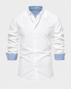 Men's Slim Fit Button-Down Shirt with Contrast Cuffs
