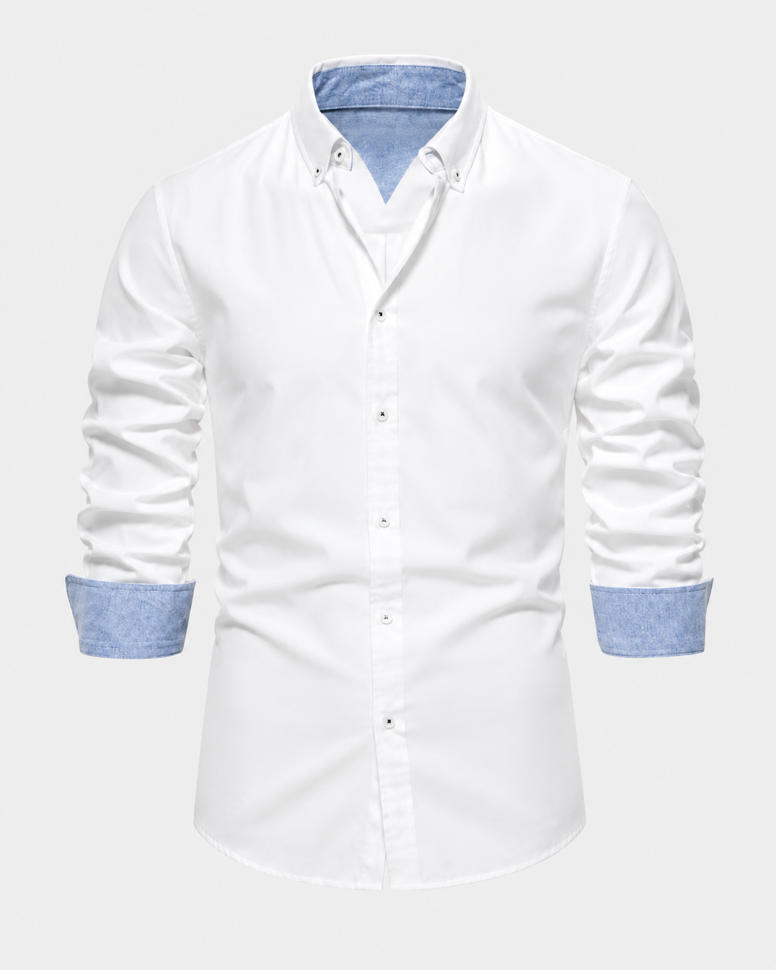 Men's Slim Fit Button-Down Shirt with Contrast Cuffs