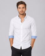 Men's Slim Fit Button-Down Shirt with Contrast Cuffs