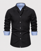 Men's Slim Fit Button-Down Shirt with Contrast Cuffs