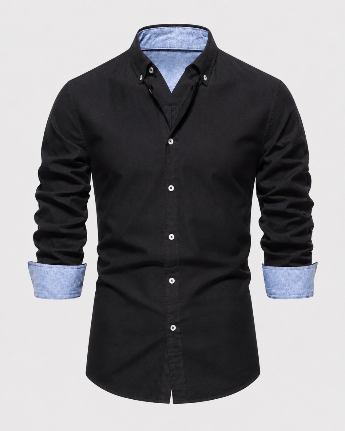 Men's Slim Fit Button-Down Shirt with Contrast Cuffs
