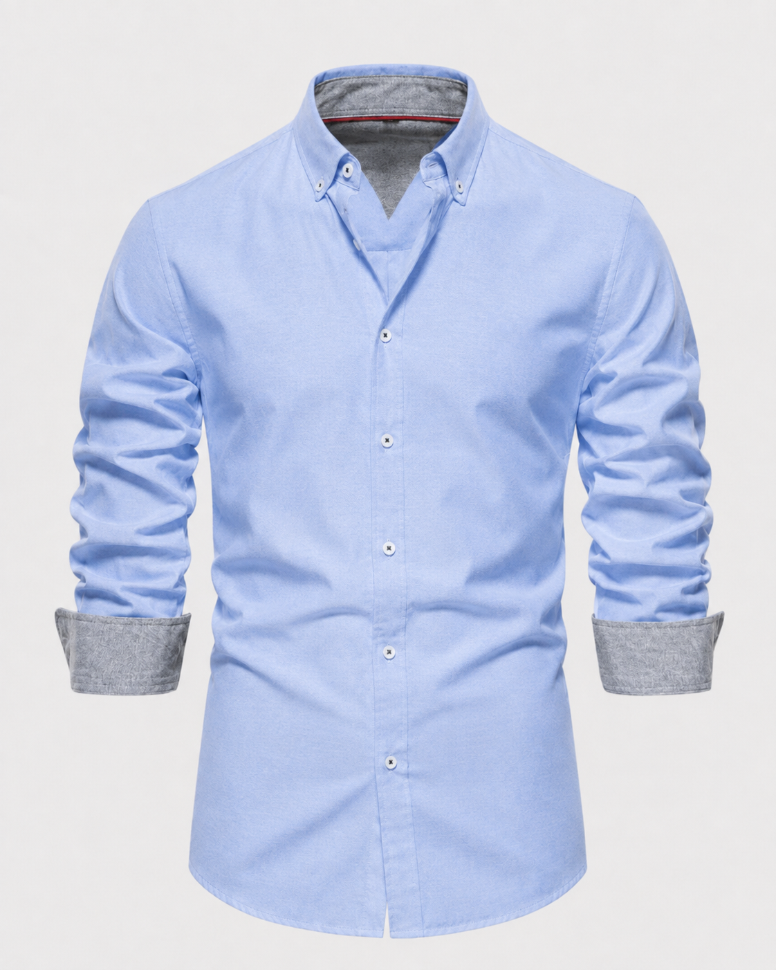 Men's Slim Fit Button-Down Shirt with Contrast Cuffs