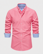 Men's Slim Fit Button-Down Shirt with Contrast Cuffs